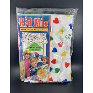 New Vintage 90x17" Kid Mix BalloonType Valance Style #1927 Hearts Design